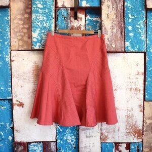 Women's BCBGMaxazria Flared Skirt Zipper SIZE 8 Pink Pastel